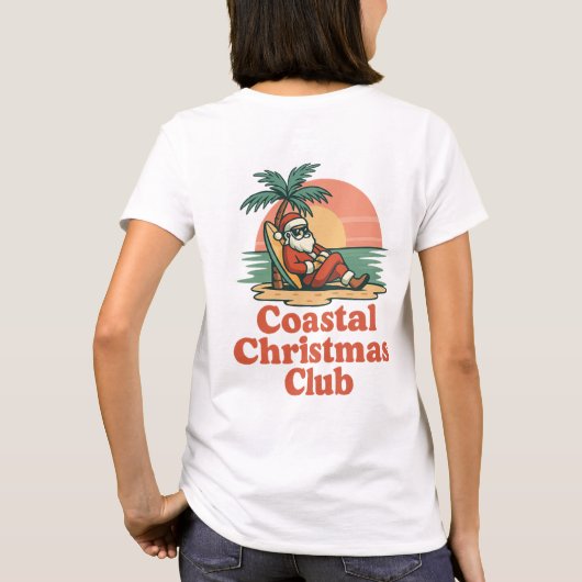Coastal Christmas Club Print | Relaxed Beach Santa Tシャツ (裏面)
