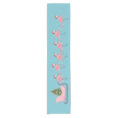 Coastal Christmas flamingo table runner ショートテーブルランナー (正面)