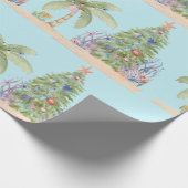 Coastal Christmas Palm Tree Gift Wrap – Ocean Holi ラッピングペーパー (角)