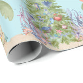 Coastal Christmas Palm Tree Gift Wrap – Ocean Holi ラッピングペーパー (ロールコーナー)