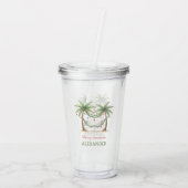 Coastal Christmas Palm Trees With Hammock アクリルタンブラー (裏面)