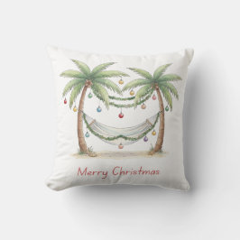 Coastal Christmas Palm Trees With Hammock クッション