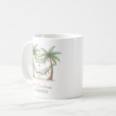 Coastal Christmas Palm Trees With Hammock コーヒーマグカップ (正面左)