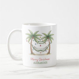 Coastal Christmas Palm Trees With Hammock コーヒーマグカップ