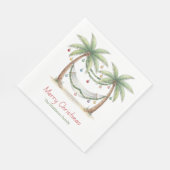 Coastal Christmas Palm Trees With Hammock スタンダードランチョンナプキン (角)