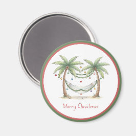 Coastal Christmas Palm Trees With Hammock マグネット