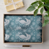 Coastal Christmas Seahorse & Snowflakes #13 ID1009 薄葉紙 (ギフト)