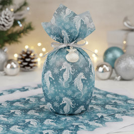 Coastal Christmas Seahorse & Snowflakes #13 ID1009 薄葉紙