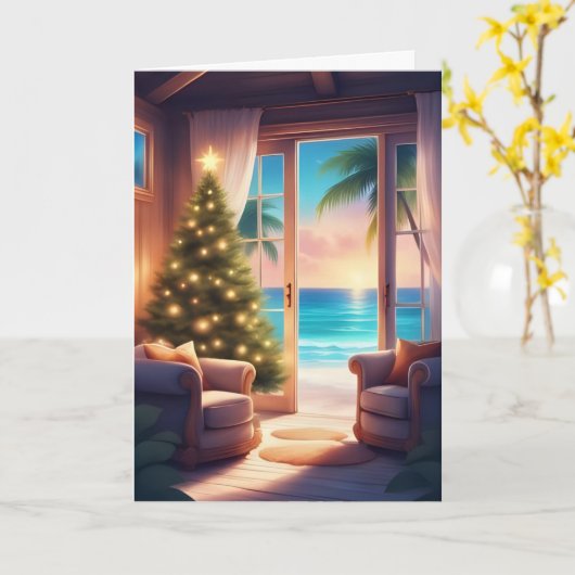 Coastal Christmas Serenity カード (黄色い花)