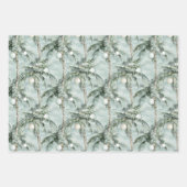 Coastal Christmas Watercolor Palms & Seashells ラッピングペーパーシート (正面)