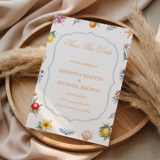 Coastal Citrus Floral Announcement セーブザデート