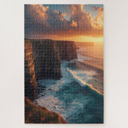 Coastal Cliff Sunset Jigsaw Puzzle ジグソーパズル (縦)