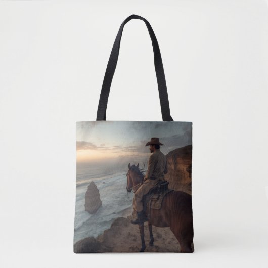 Coastal Cliff Tote Bag - Seaside Western Design トートバッグ (正面)