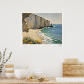 Coastal Cliffs and Sandy Beach Poster ポスター (キッチン)