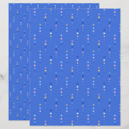 Coastal Cobalt Blue Starfish Scrapbook Paper