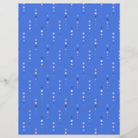 Coastal Cobalt Blue Starfish Scrapbook Paper (正面)