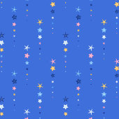 Coastal Cobalt Blue Starfish Stripes ラッピングペーパー