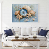 Coastal Compass Starfish Print | Wall Poster ポスター