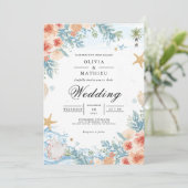 Coastal Coral Botanical Arch Wedding 招待状 (スタンド正面)