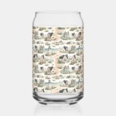 Coastal Cottage Lighthouse Pattern ガラス缶 (正面)