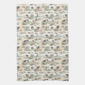 Coastal Cottage Lighthouse Pattern キッチンタオル (縦)