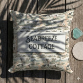 Coastal Cottage Lighthouse Pattern クッション