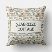 Coastal Cottage Lighthouse Pattern クッション (裏面)