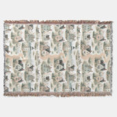 Coastal Cottage Lighthouse Pattern スローブランケット (正面)