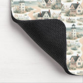 Coastal Cottage Lighthouse Pattern マウスパッド (コーナー)