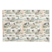 Coastal Cottage Lighthouse Pattern 枕カバー (正面左)