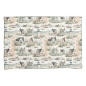 Coastal Cottage Lighthouse Pattern 枕カバー (正面右)