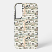 Coastal Cottage Lighthouse Pattern Samsung Galaxyケース (裏面)