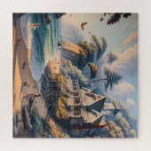 Coastal Cottage Seaside Retreat Beach Ocean View ジグソーパズル (横)