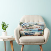 Coastal Cottage Seaside Rowboat Bloom ランバークッション (椅子)