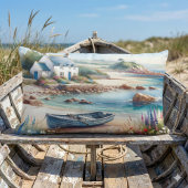Coastal Cottage Seaside Rowboat Bloom ランバークッション