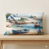 Coastal Cottage Seaside Rowboat Bloom ランバークッション