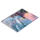 Coastal Cotton Candy Sunset Watercolor Painting ノートブック (左側)