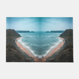 Coastal Cove Beach Landscape Rug ドアマット