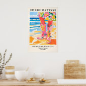 Coastal Cowgirl Art Print Matisse Style Beach ポスター (キッチン)