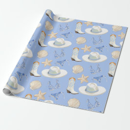 Coastal Cowgirl Bach Club Pattern Wrapping Paper ラッピングペーパー