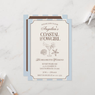 Coastal Cowgirl Bachelorette Weekend Itinerary and 招待状
