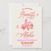 Coastal Cowgirl Birthday Western Beach Party Pink 招待状 (正面)