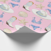 Coastal Cowgirl Boots Pink Gift ラッピングペーパー (角)