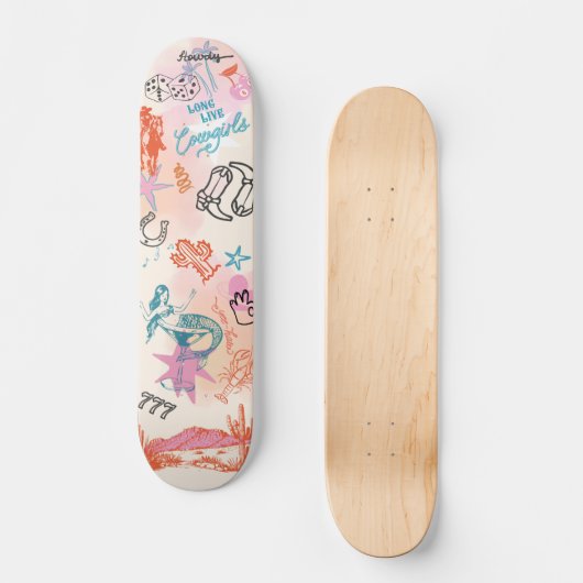 Coastal Cowgirl College Dorm Room Wall Art スケートボード (正面)