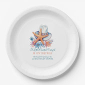 Coastal Cowgirl Hat and Seashells Paper Dinner N ペーパープレート (正面)