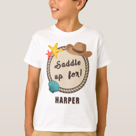 Coastal Cowgirl Saddle Up Birthday Girl  Tシャツ