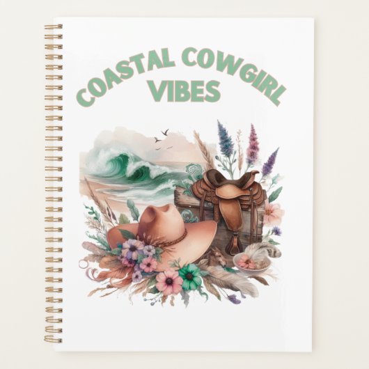 Coastal cowgirl vibes, floral feminine planner プランナー手帳 (正面)