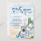 Coastal Cowgirl Yee Haw Birthday Invitation 招待状 (正面)