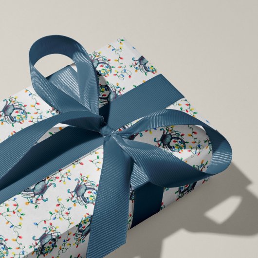 Coastal Crab Christmas Lights ラッピングペーパー