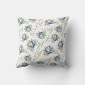 Coastal Crab Christmas Lights Monogram クッション (裏面)